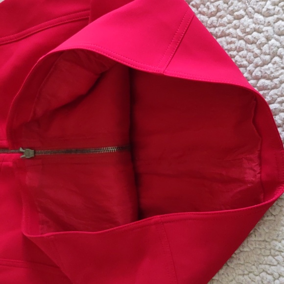 Moschino Size 4 Sleeveless Lace Up Front Zip Red Dress - Picture 10 of 13